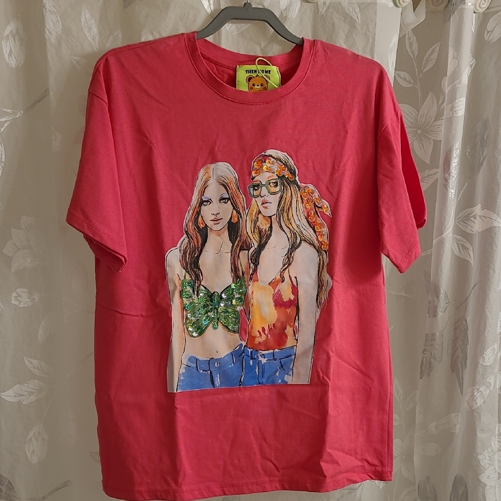 Oversized Graphic T-Shirt with Illustrated Design